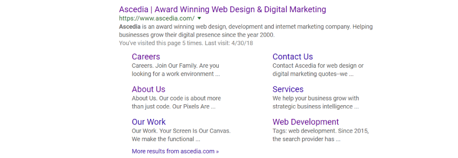 what a meta description looks like in search engine results pages